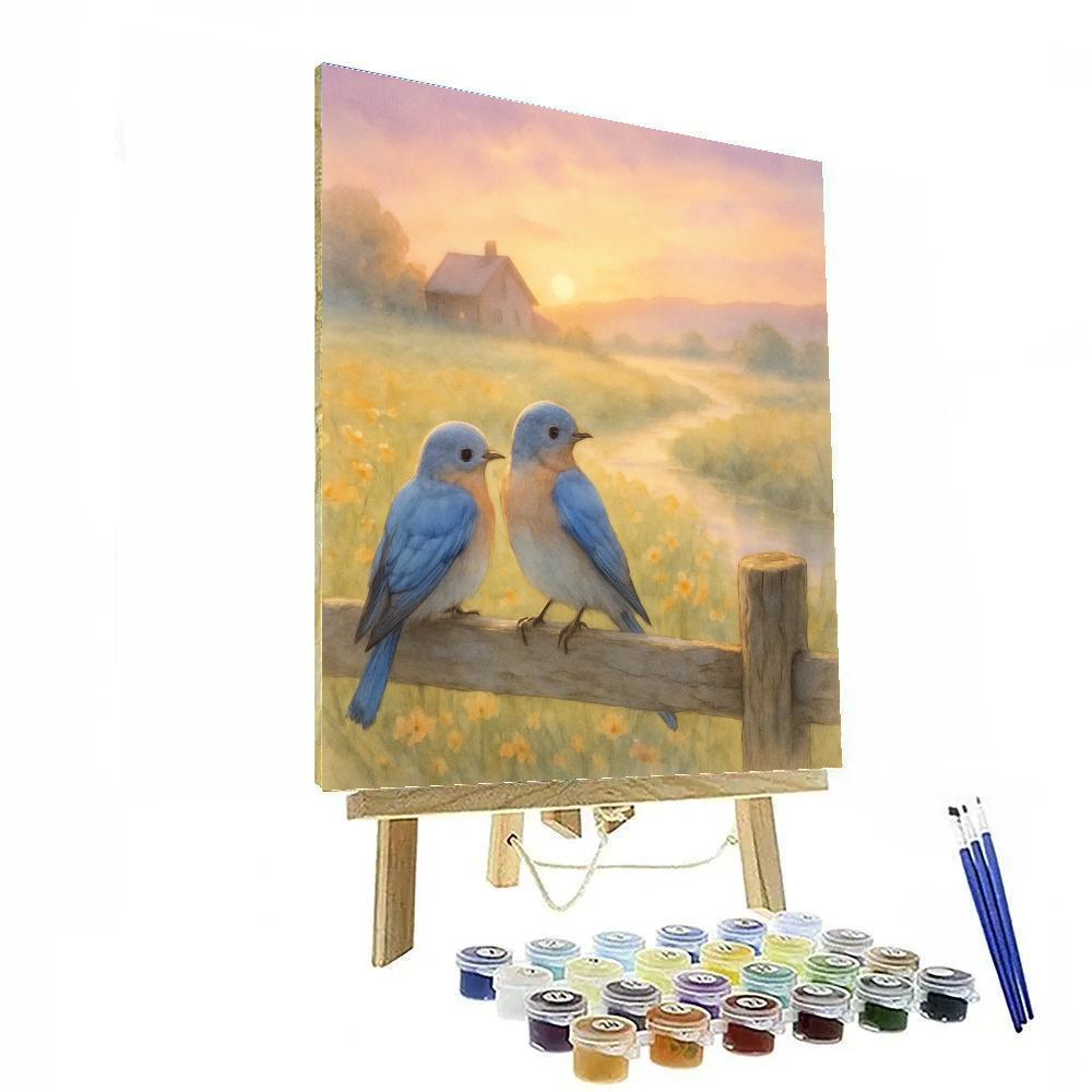 Meadow Bluebird Window Numbered painting kits