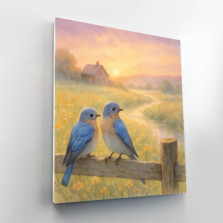 Meadow Bluebird Window Numbered painting kits