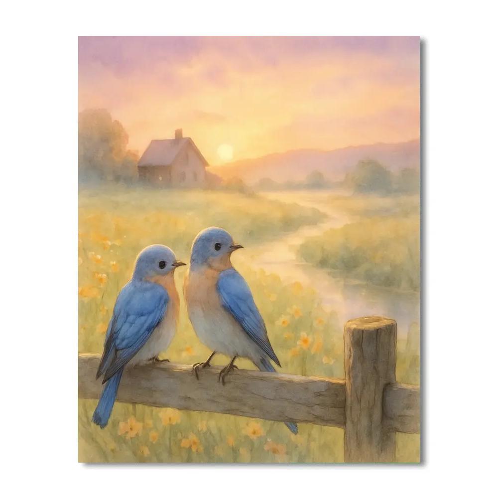 Meadow Bluebird Window Numbered painting kits