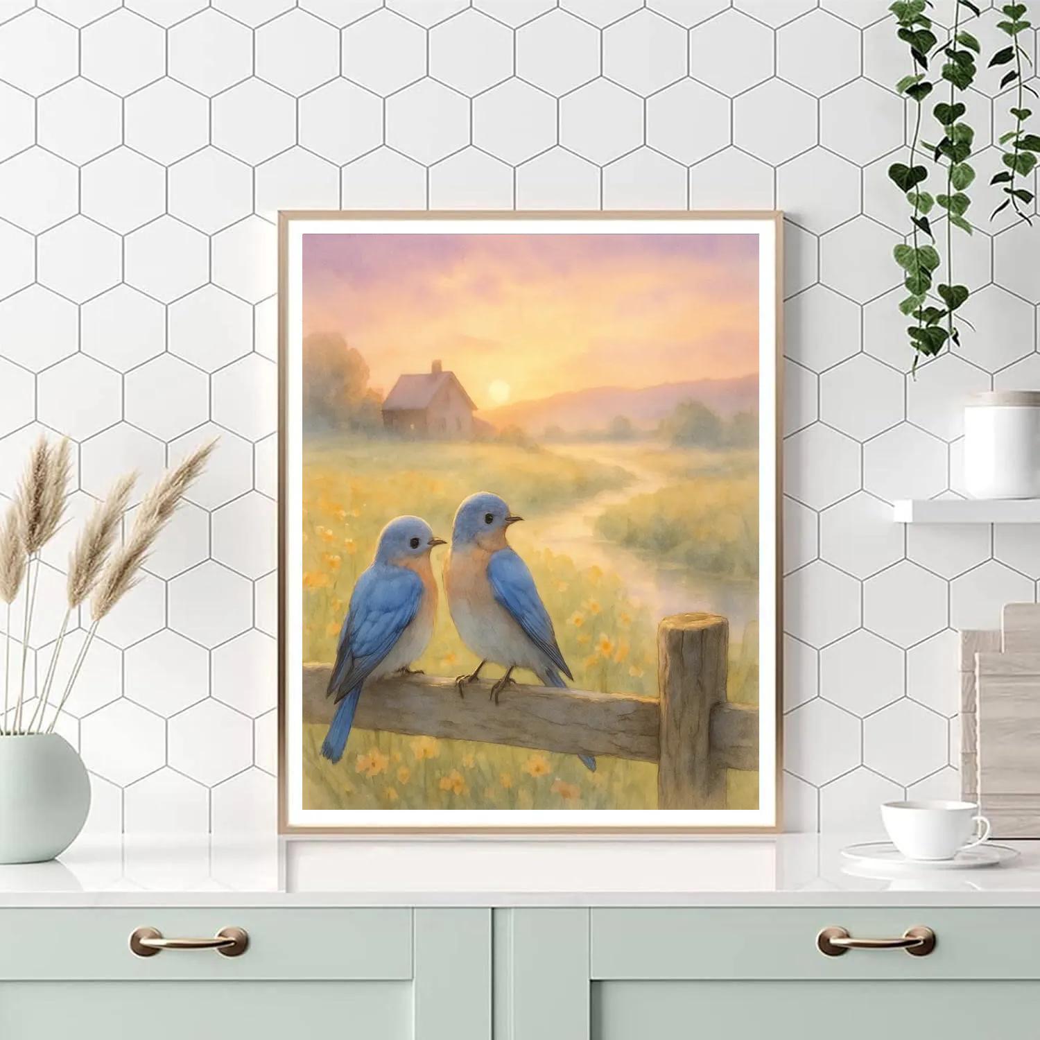 Meadow Bluebird Window Numbered painting kits
