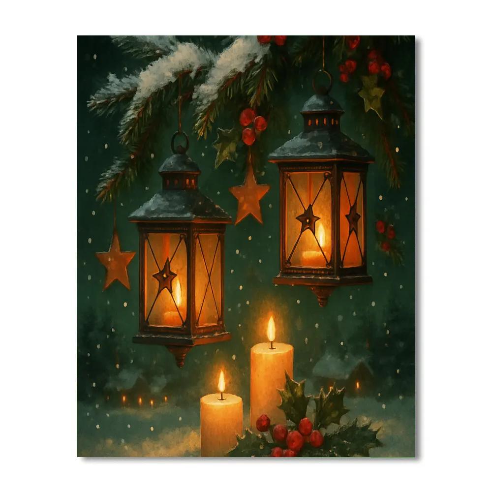Christmas Midnight Lanterns paint by color