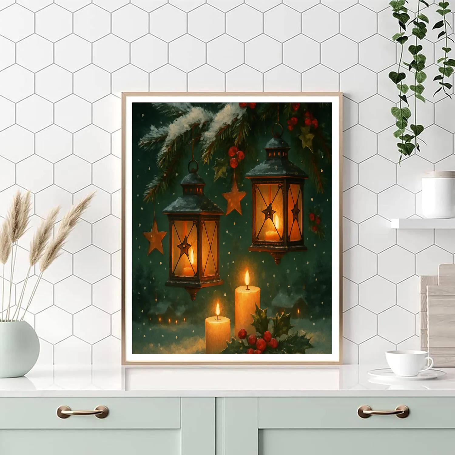 Christmas Midnight Lanterns paint by color