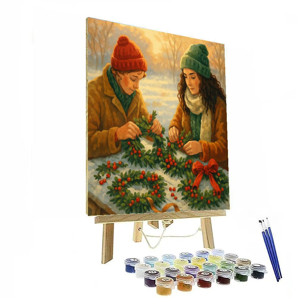Wreathmakers At Dawn paint by color