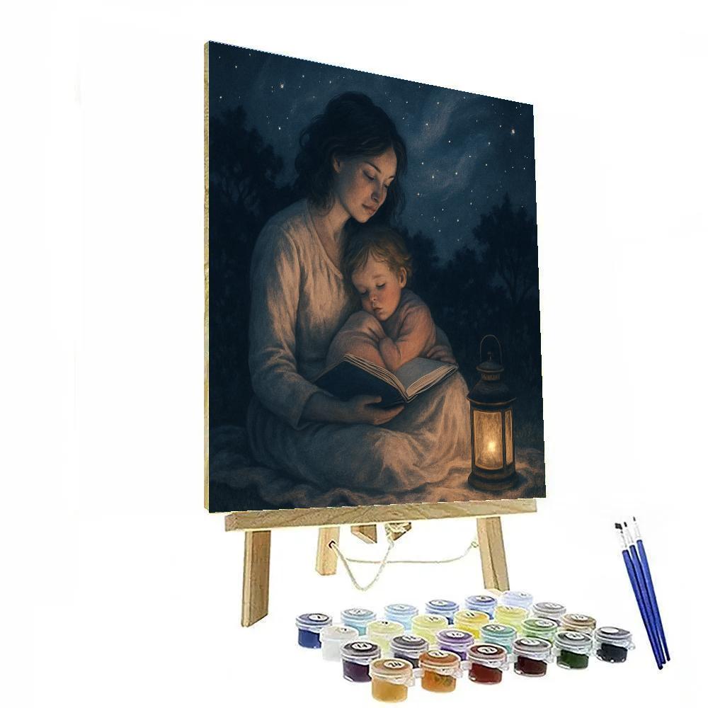 Mom Reading Under The Stars paint by number