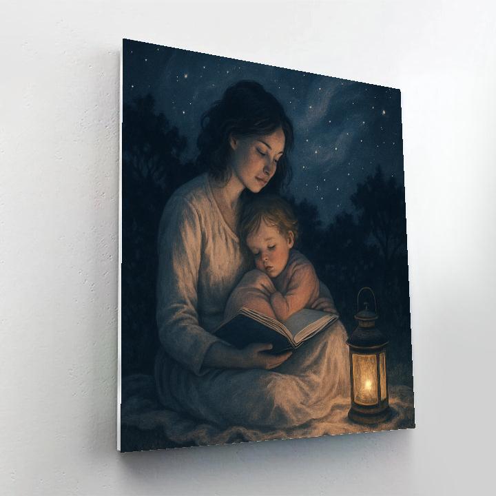 Mom Reading Under The Stars paint by number