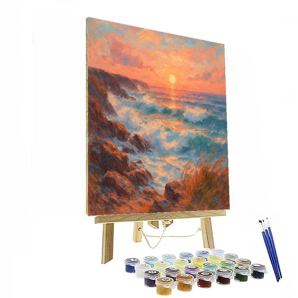 Coastal Sunset Panorama Paint by numbers art