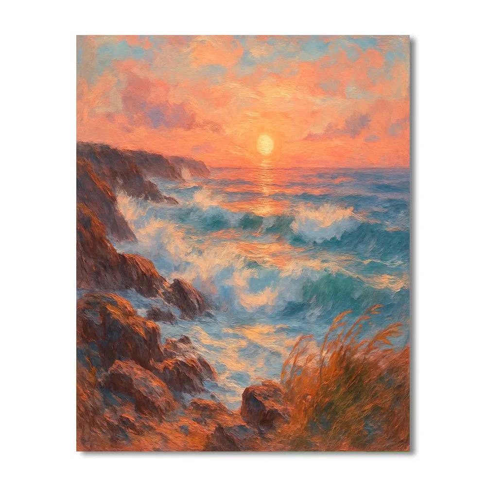 Coastal Sunset Panorama Paint by numbers art