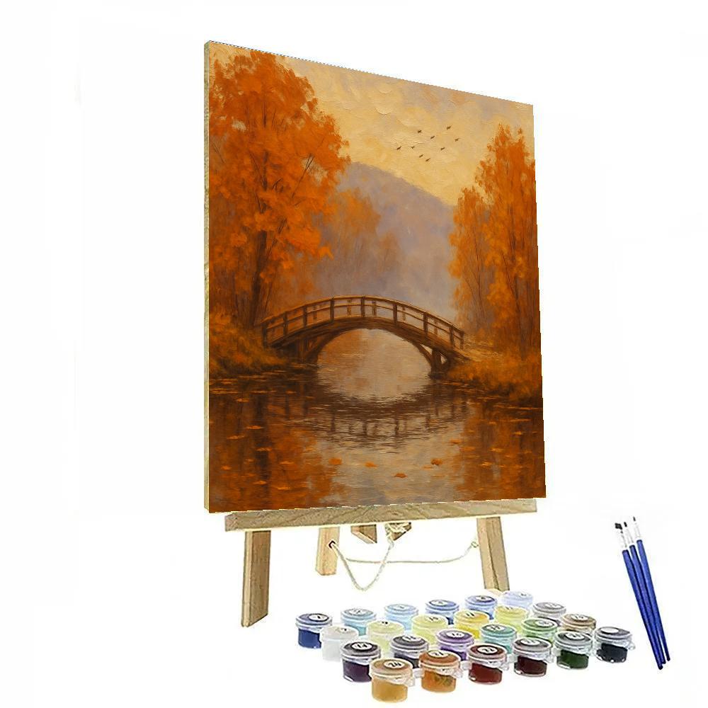 Autumn Bridge Over Lake Paint by numbers kits