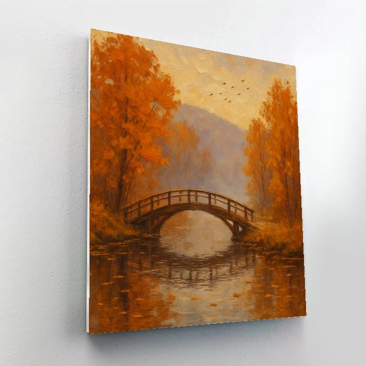 Autumn Bridge Over Lake Paint by numbers kits