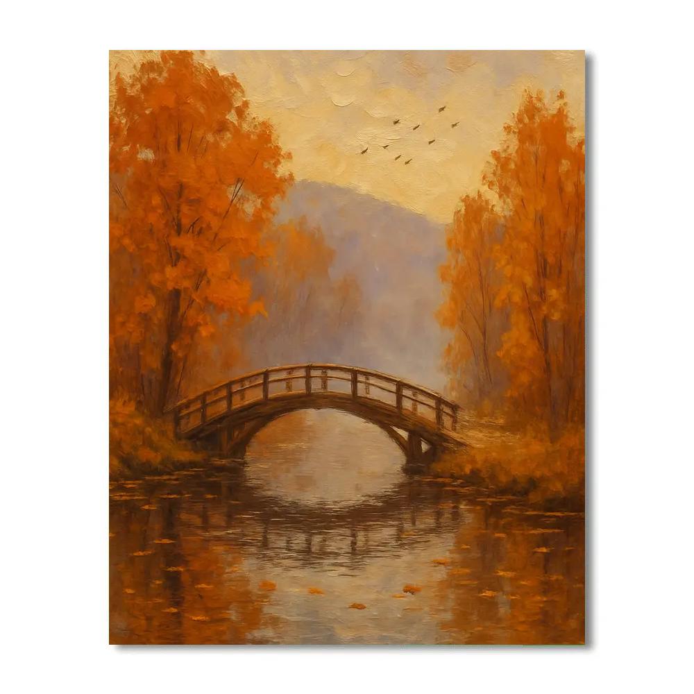 Autumn Bridge Over Lake Paint by numbers kits