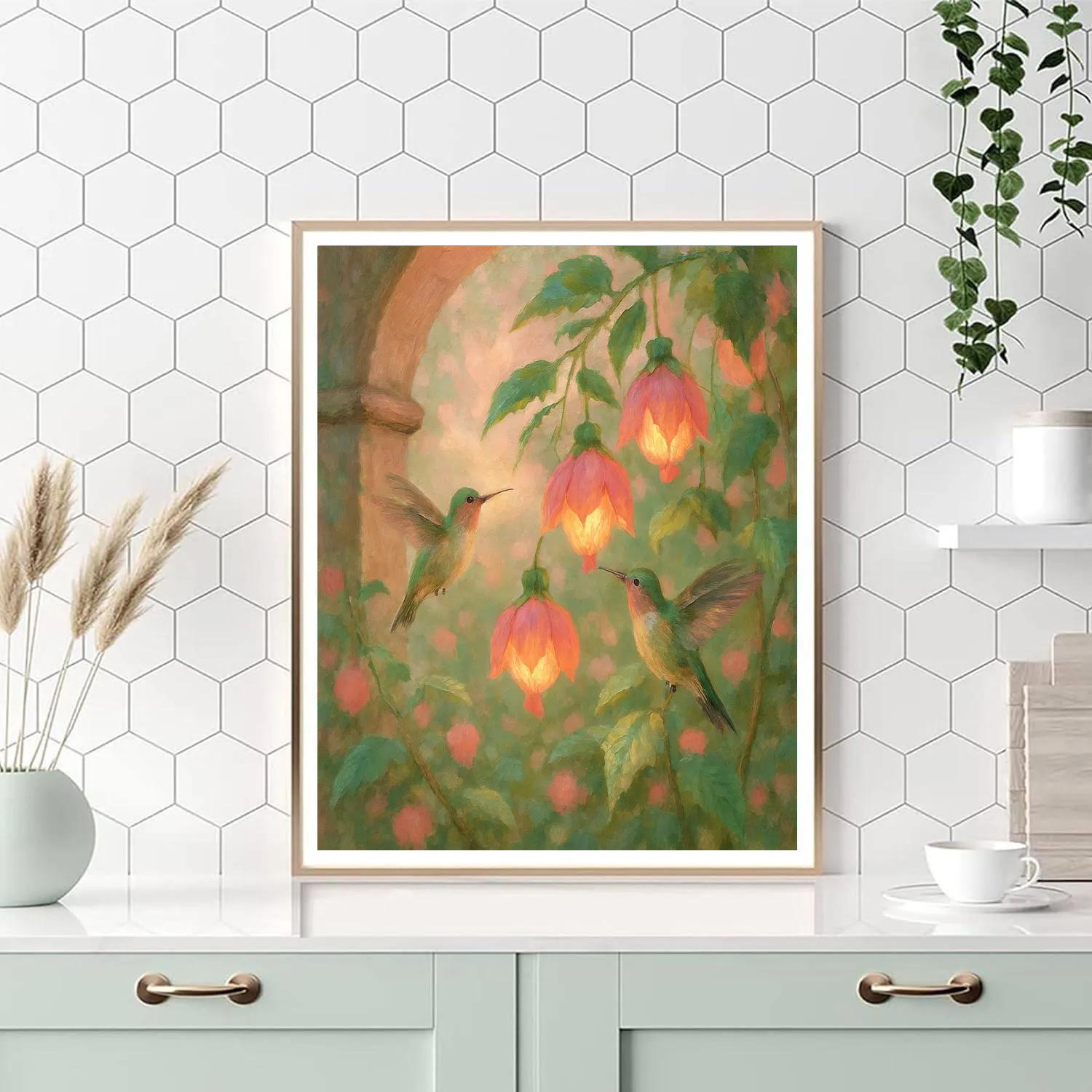 Hummingbird Lantern Brunch Painting by numbers kit