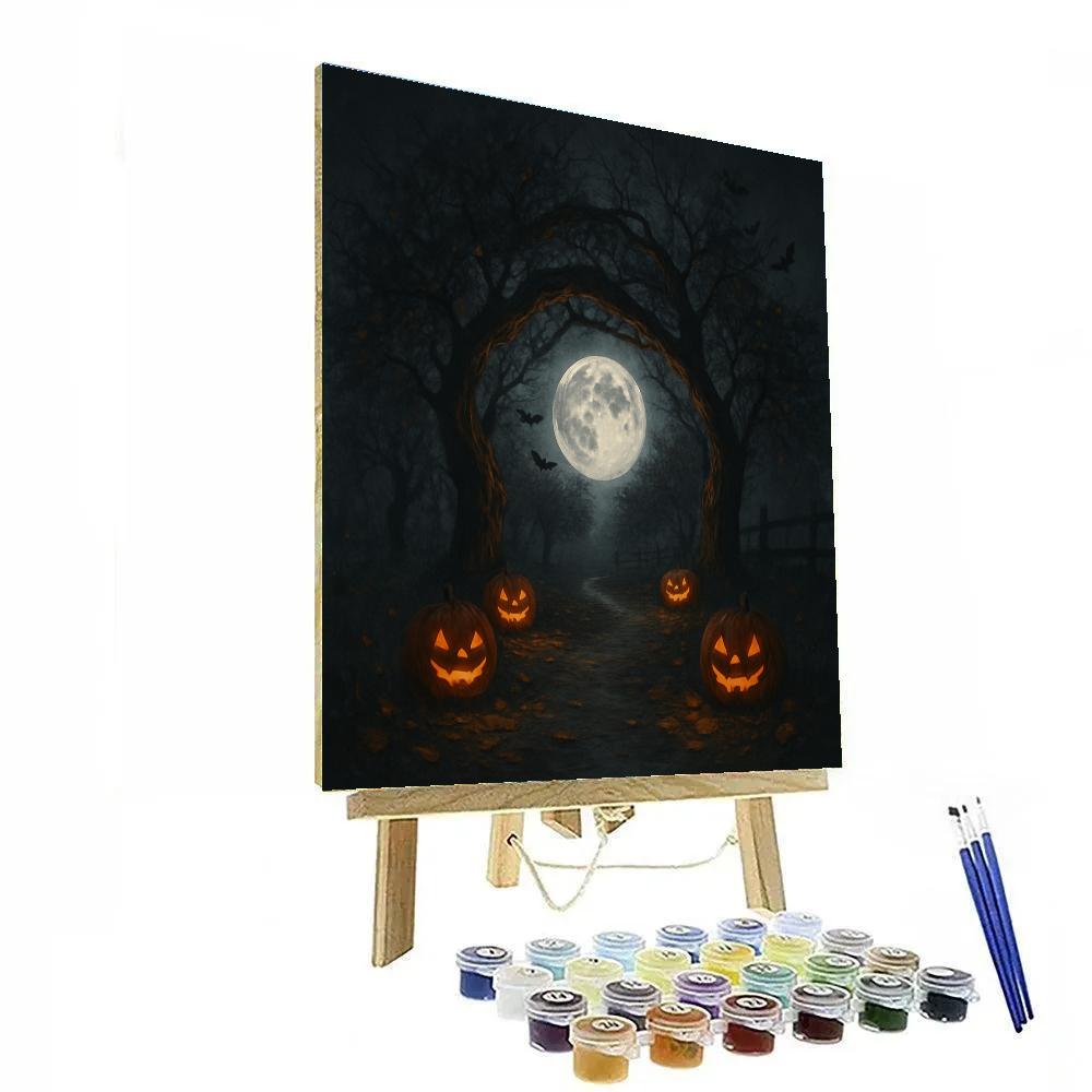 Halloween Moonlit Orchard DIY paint by numbers