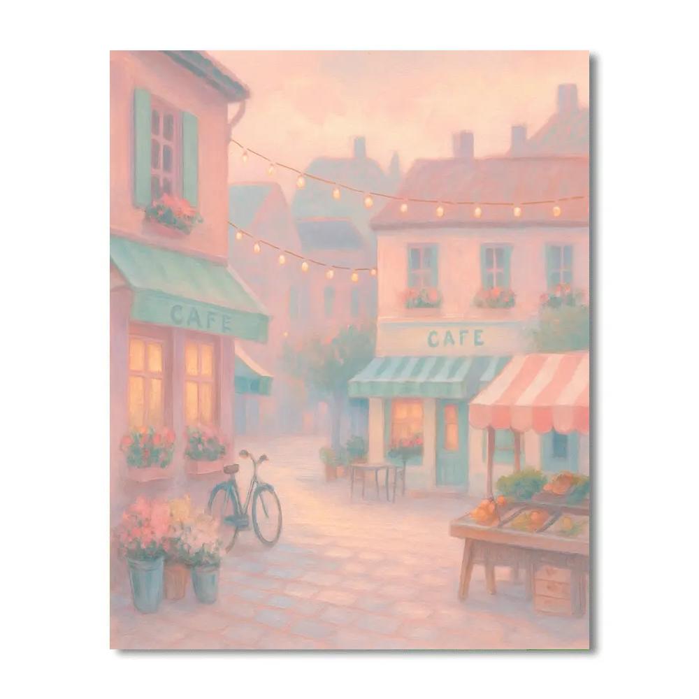 Pastel Market Square paint by number