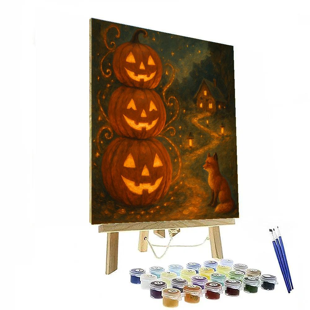 Stacked Jack O Lanterns By Lantern Trail paint by color