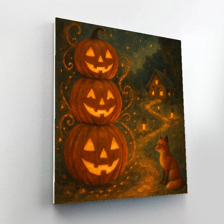 Stacked Jack O Lanterns By Lantern Trail paint by color