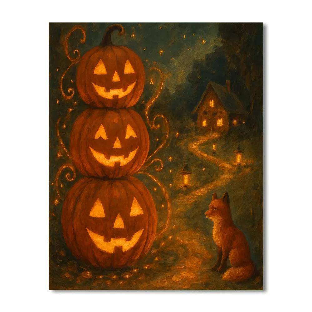 Stacked Jack O Lanterns By Lantern Trail paint by color