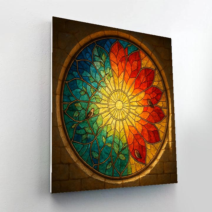 Stained Glass Dawn Bloom Paint by numbers art