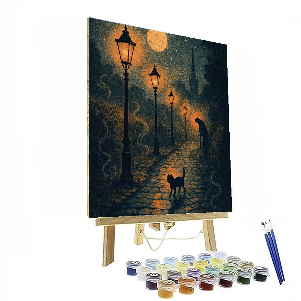 Silent Lantern Lane Painting by numbers kit