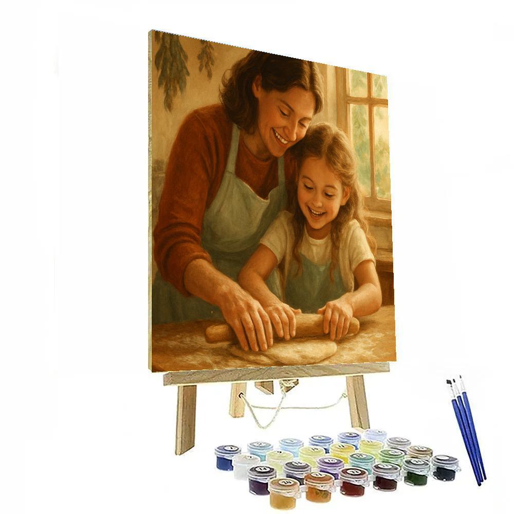 Quiet Kitchen Baking With Mom paint by color