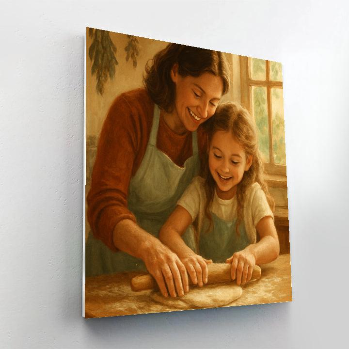 Quiet Kitchen Baking With Mom paint by color