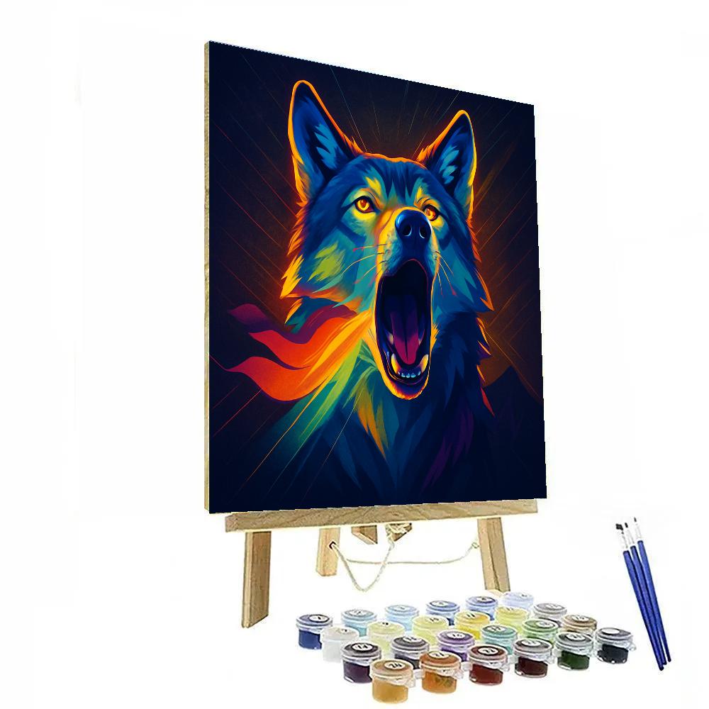 Prismatic Wolf Howl painting number kit