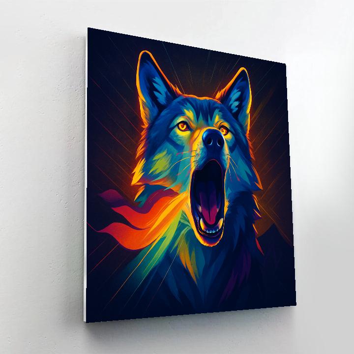 Prismatic Wolf Howl painting number kit