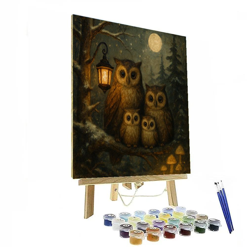 Owl Lantern Clearing Number painting