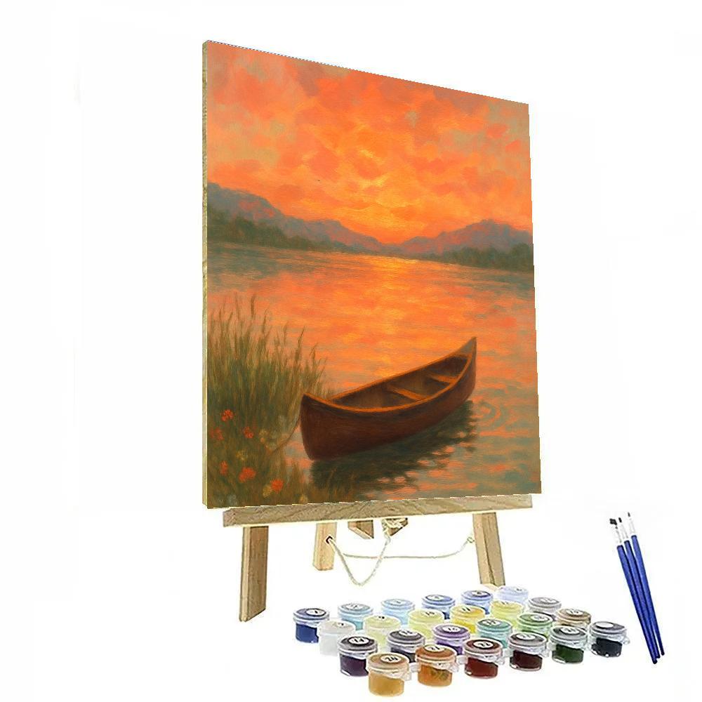 Sunset Canoe Hideaway painting number kit