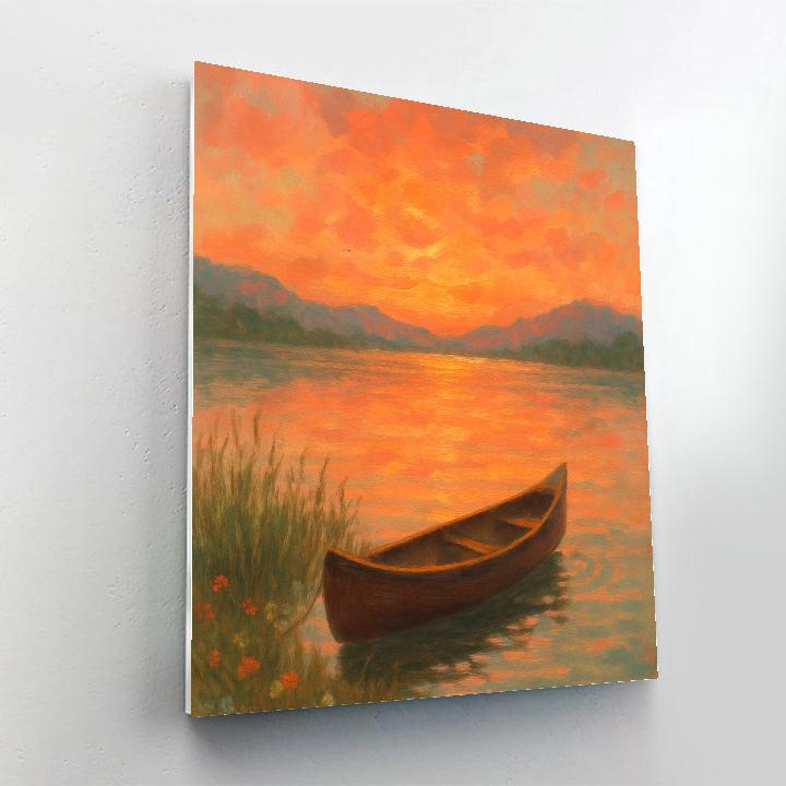 Sunset Canoe Hideaway painting number kit