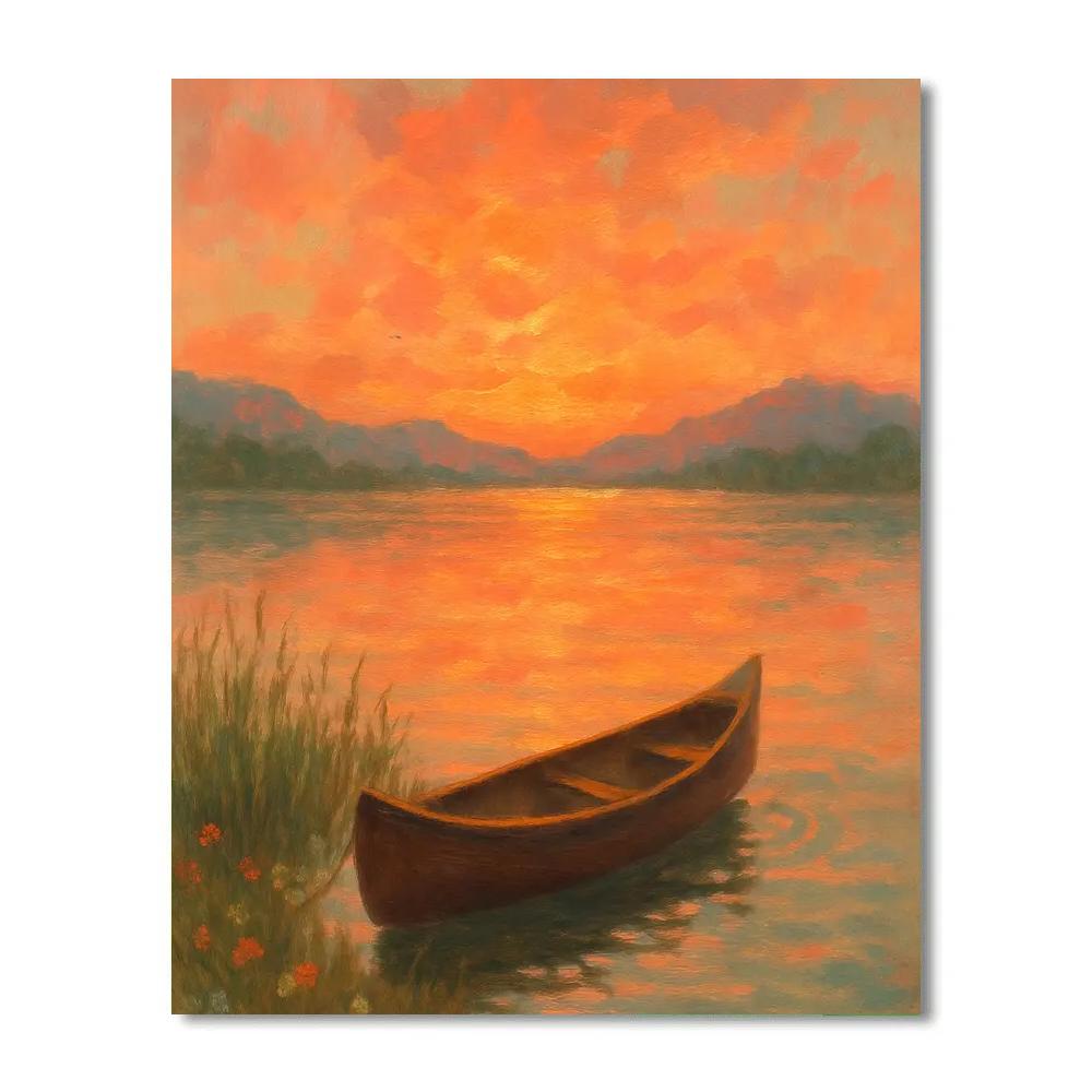 Sunset Canoe Hideaway painting number kit
