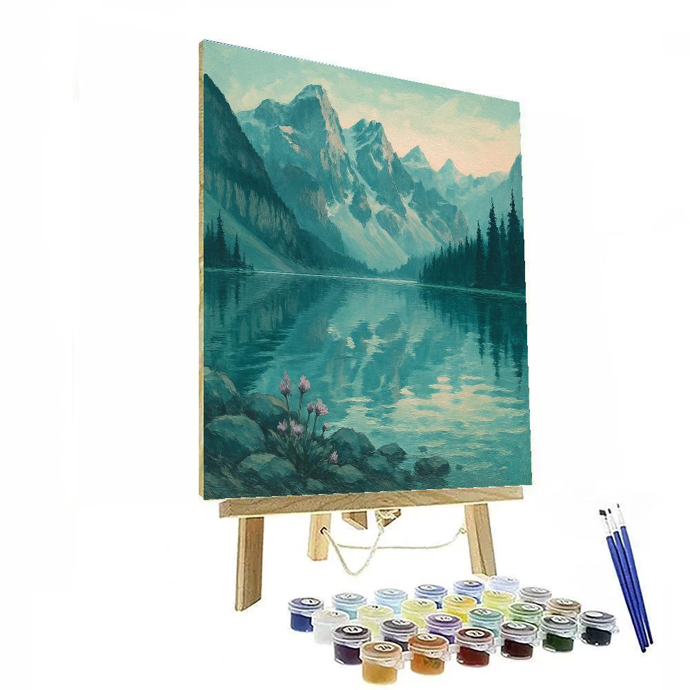 Mountain Lake Reflection Study DIY paint by numbers