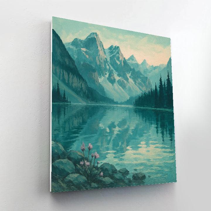 Mountain Lake Reflection Study DIY paint by numbers