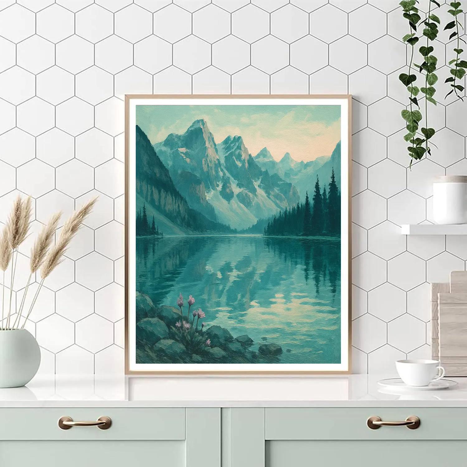 Mountain Lake Reflection Study DIY paint by numbers