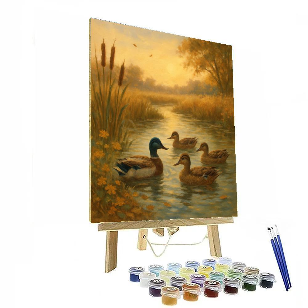 Ducks On Golden Pond Trail Paint by numbers art