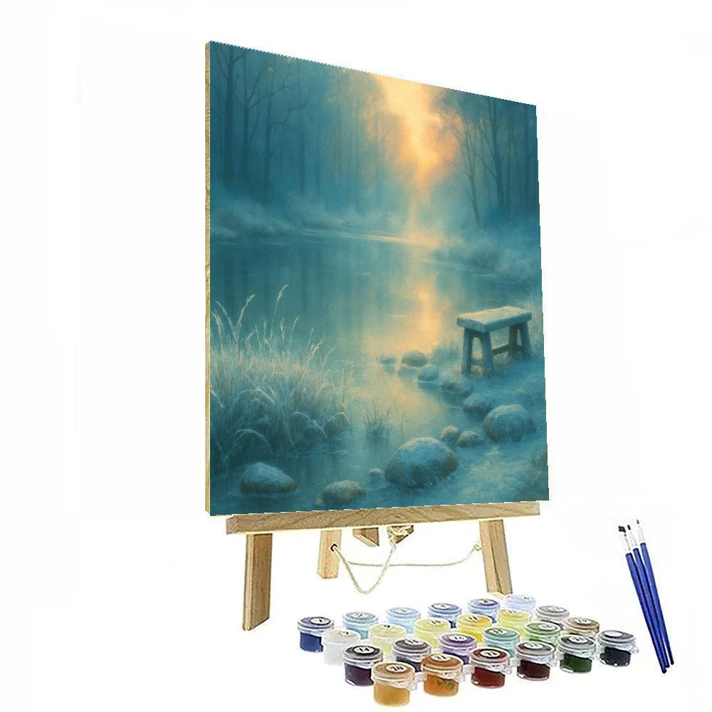 Frosted Morning Pond Paint by numbers art