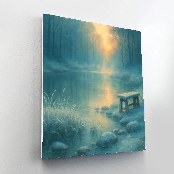 Frosted Morning Pond Paint by numbers art