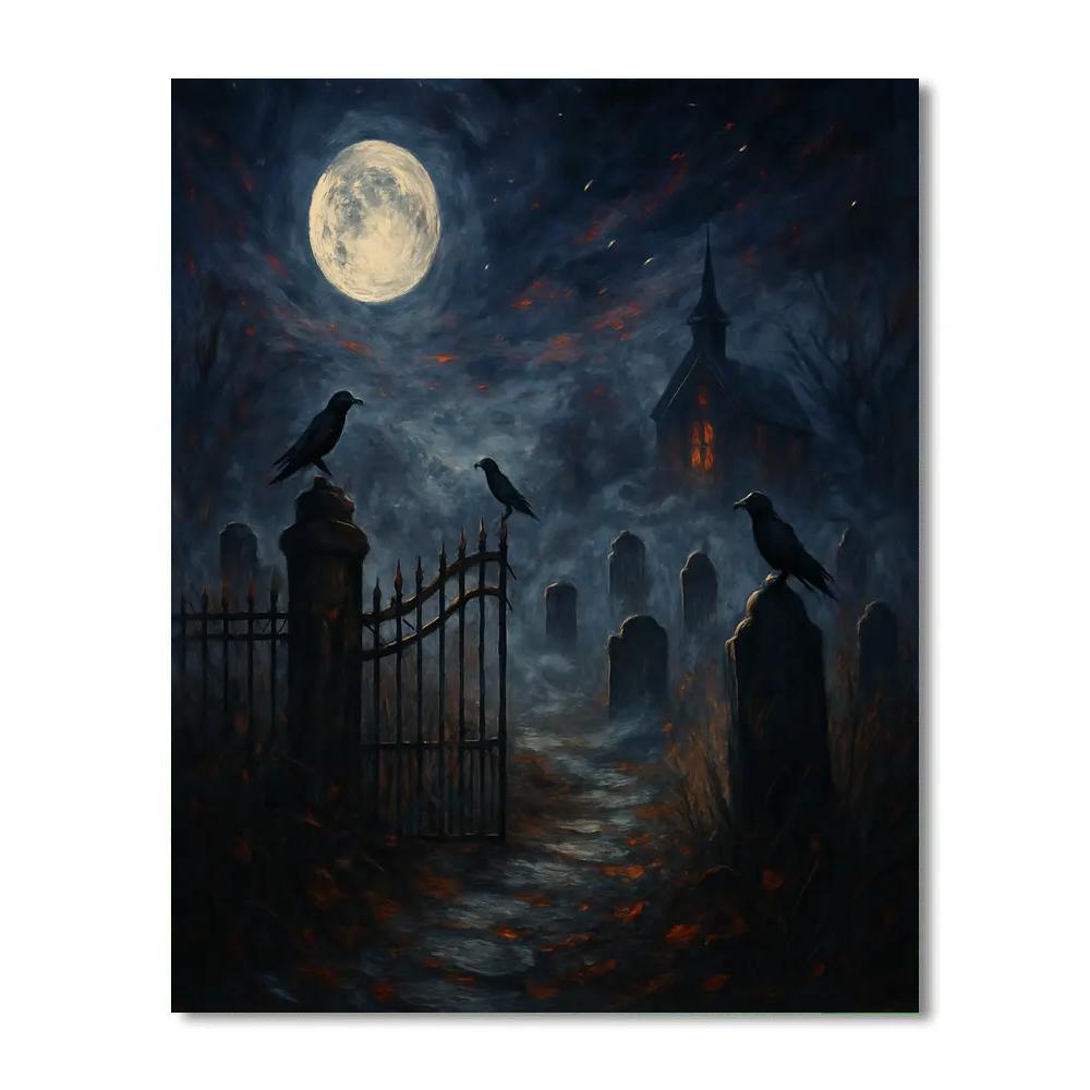 Thorngate Cemetery Twilight paint by color