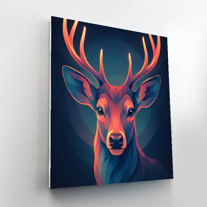 Cosmic Deer Reflection paint by numbers