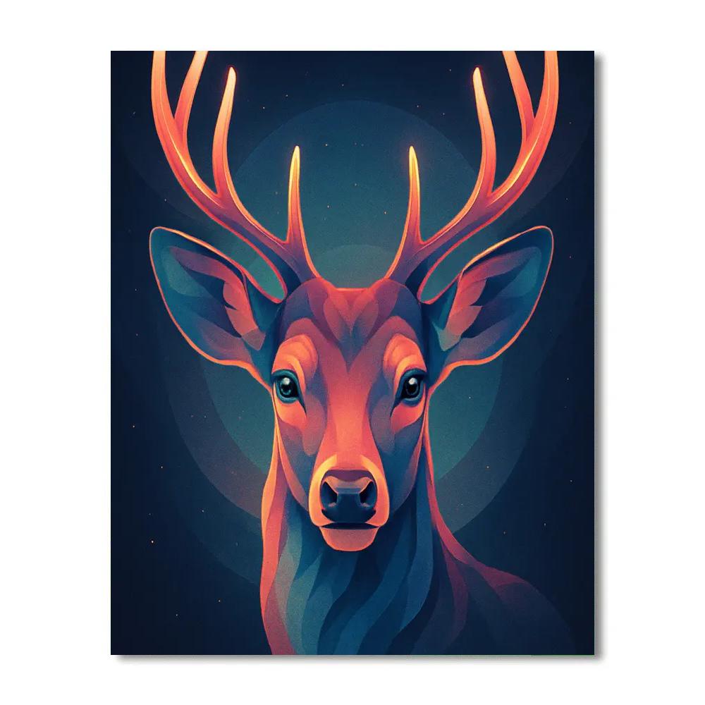 Cosmic Deer Reflection paint by numbers