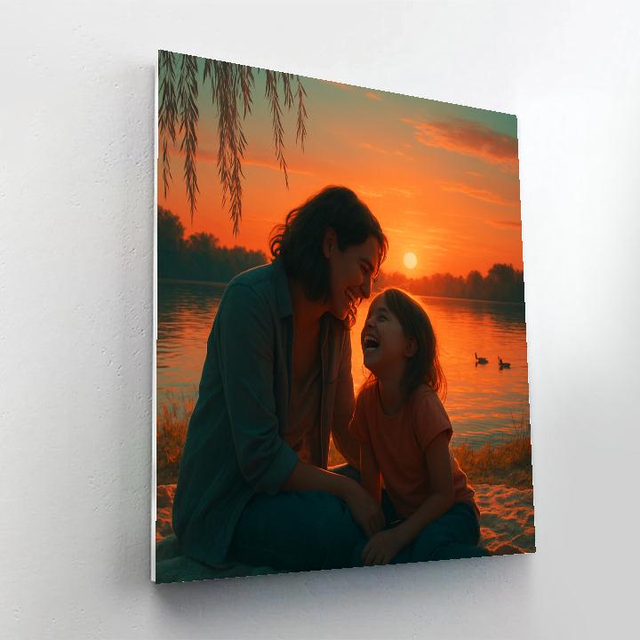 Picnic With Mom At Sunset Paint by numbers art