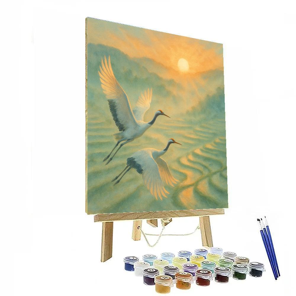Crane Sunrise Whisper DIY paint by numbers