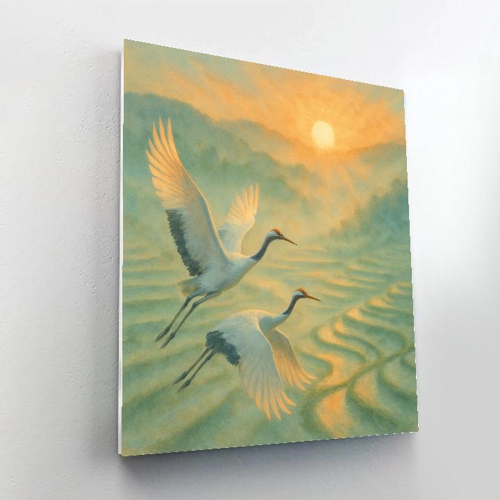 Crane Sunrise Whisper DIY paint by numbers