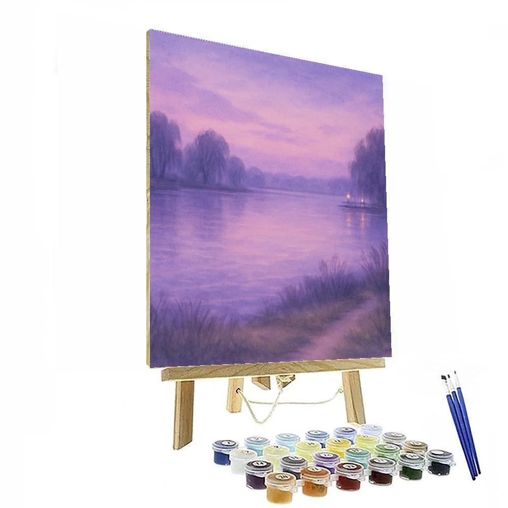 Lavender Dusk Lake View Number painting