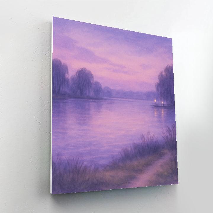 Lavender Dusk Lake View Number painting