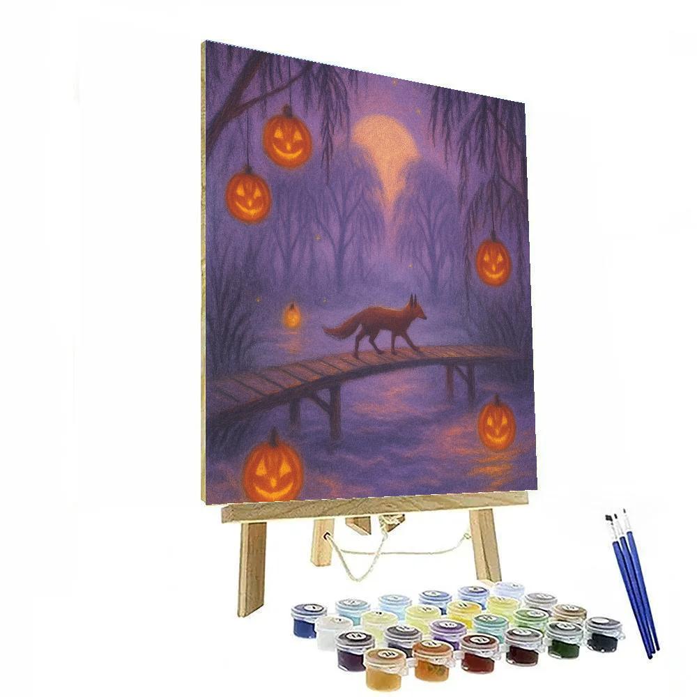 Lantern Bridge Over Midnight Marsh Numbered painting kits