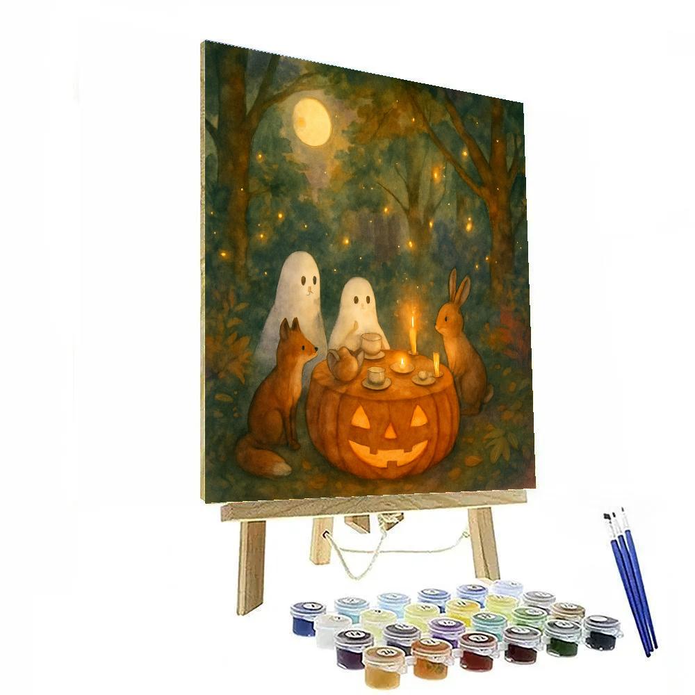 Enchanted Halloween Forest Tea Party Paint by numbers kits