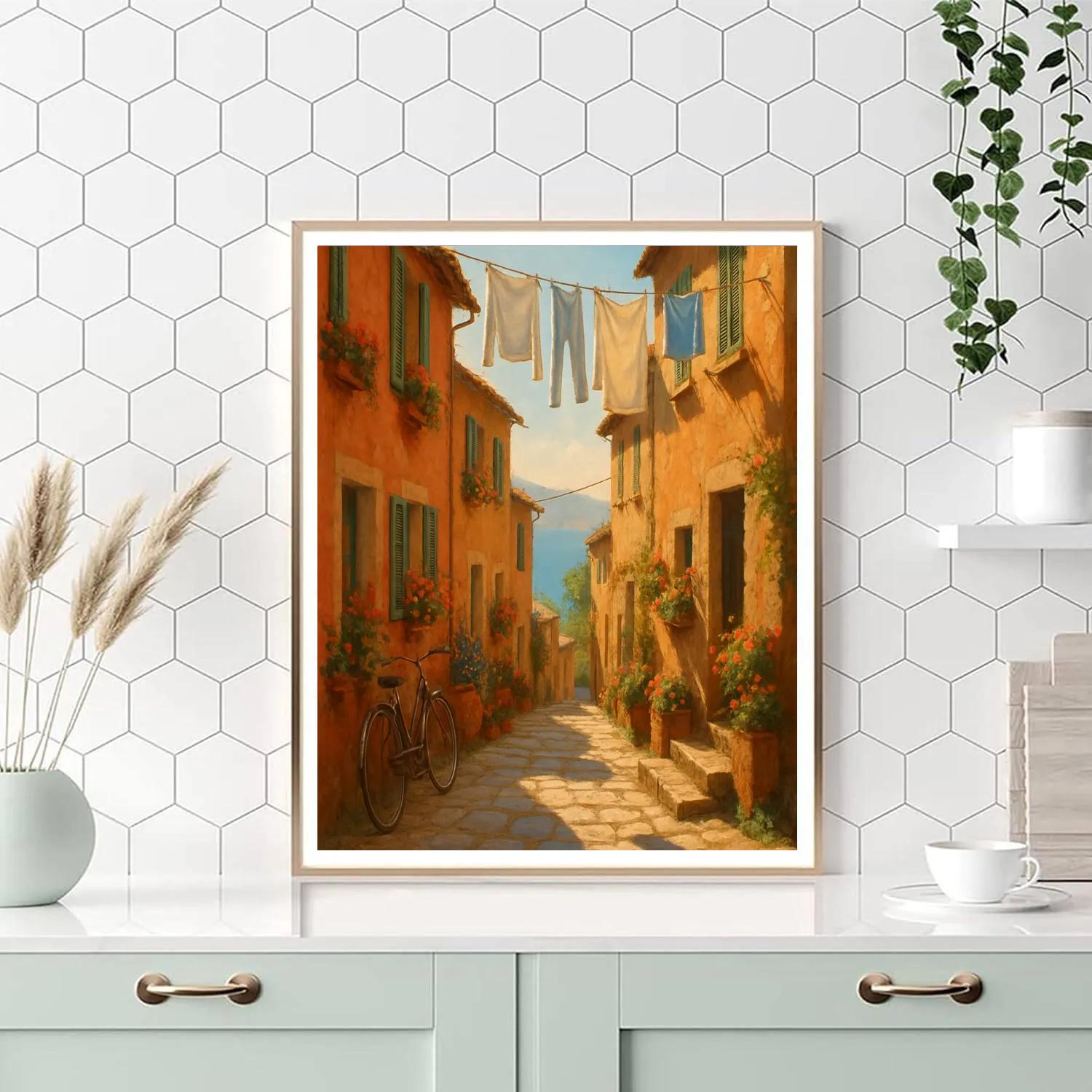Italy Sunlit Alleys painting number kit