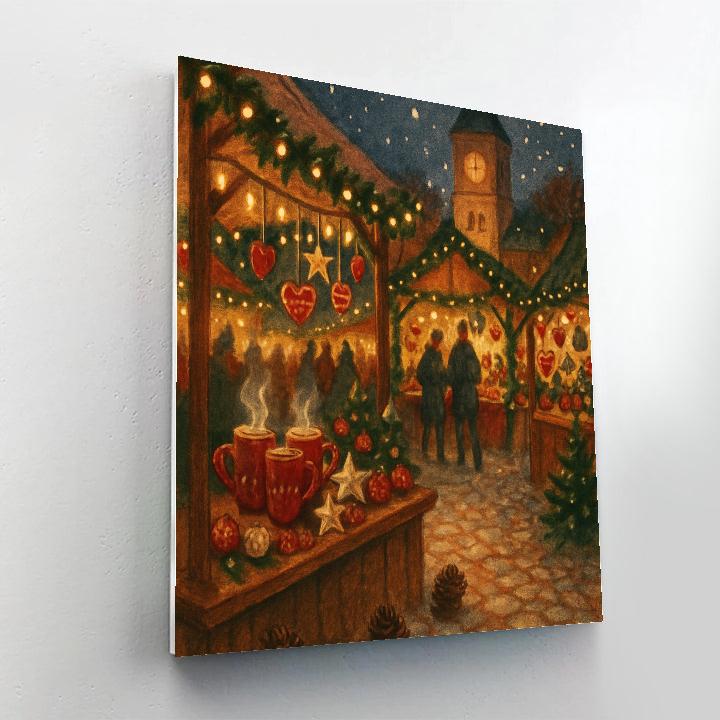 Festive Market With Twinkling Stalls Painting by numbers kit