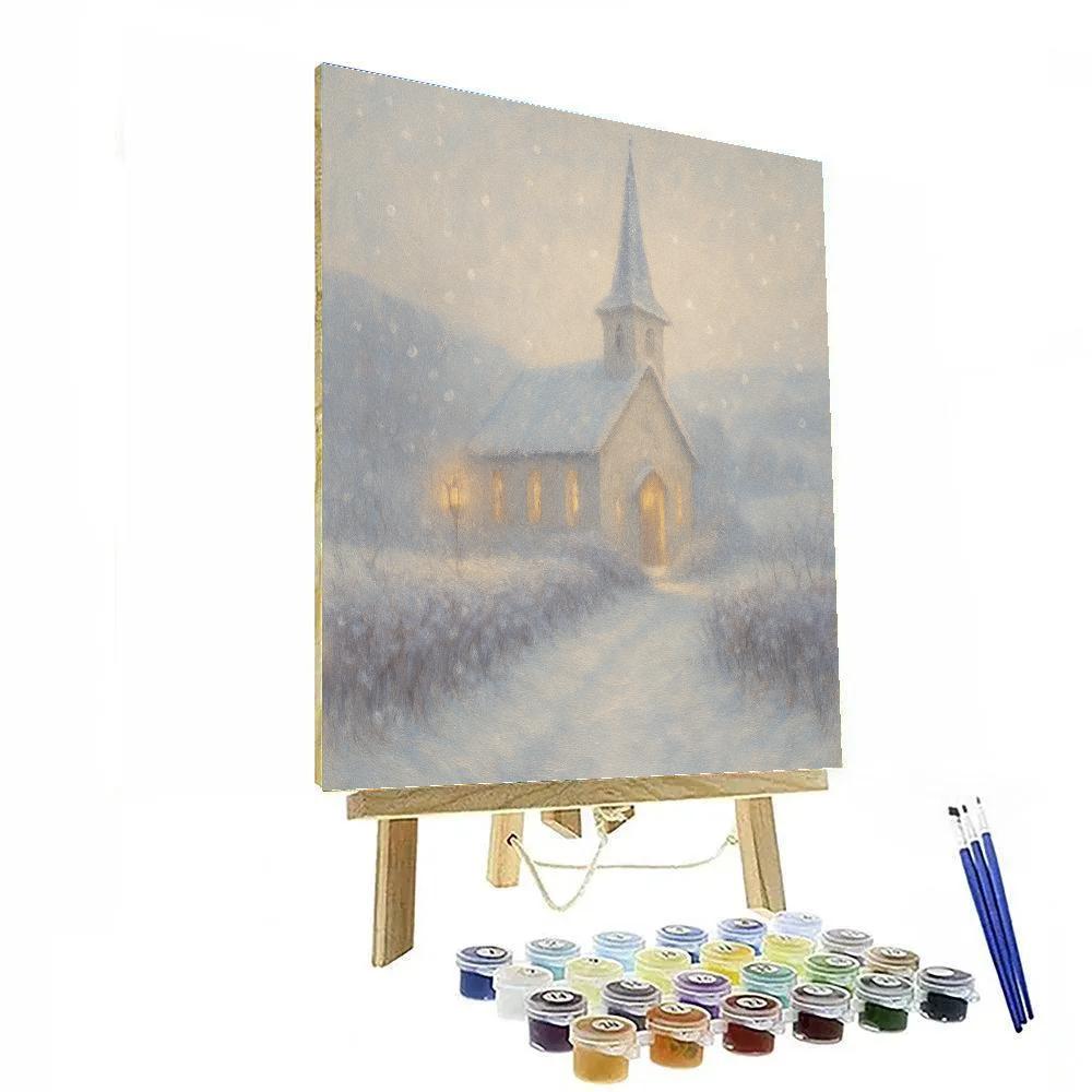 Quiet Church In Frosted Valley Painting by numbers kit