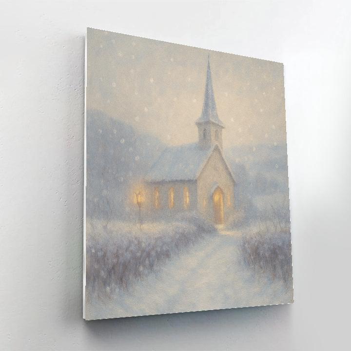 Quiet Church In Frosted Valley Painting by numbers kit